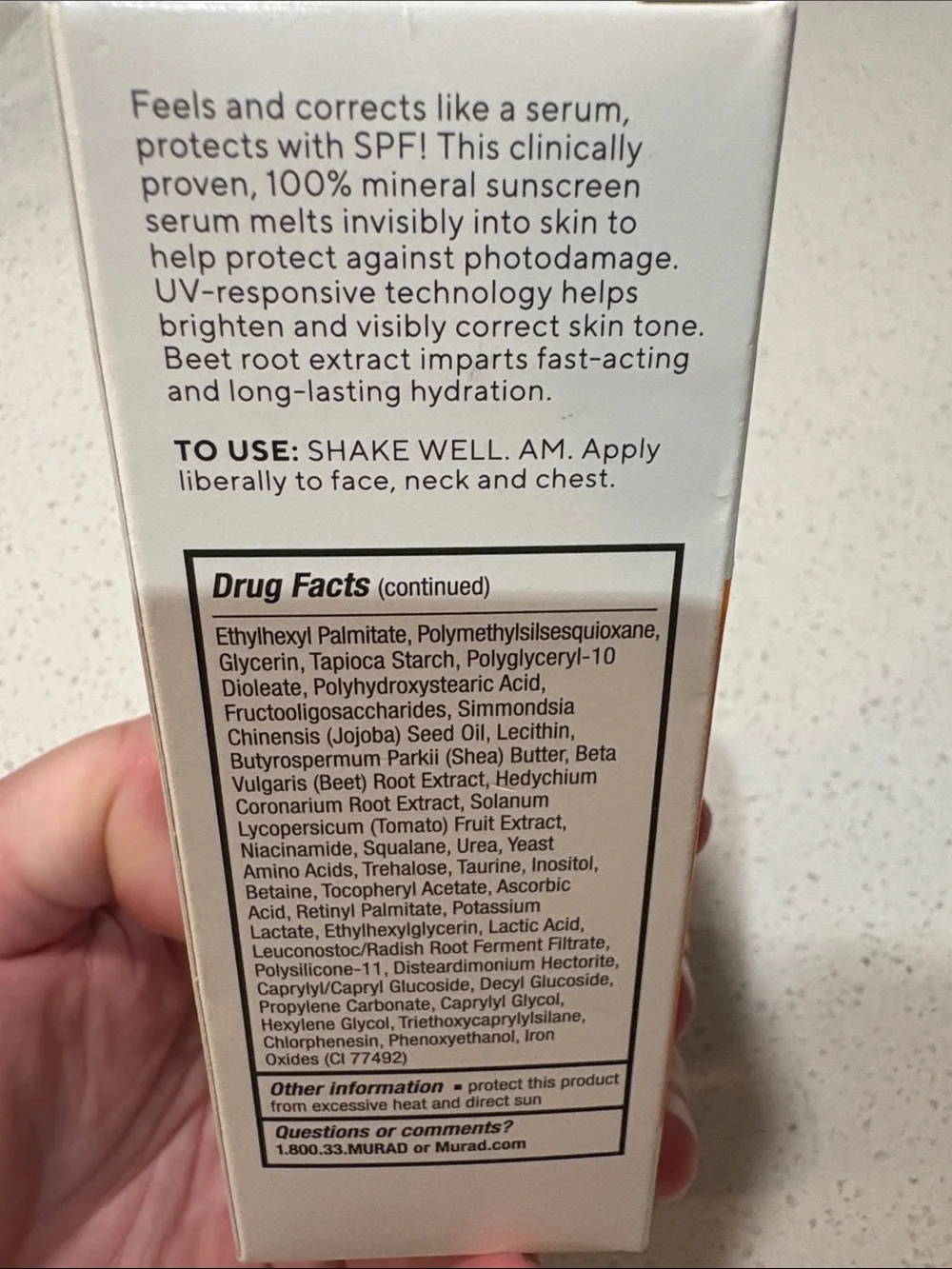 Murad Environmental Shield Correct & Protect Serum SPF 45 - White & Orange